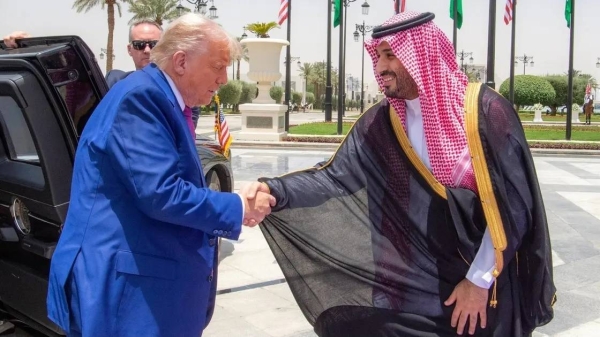 US President Donald Trump and Saudi Crown Prince and Prime Minister Mohammed bin Salman during Trump's visit to Riyadh on Wednesday.
