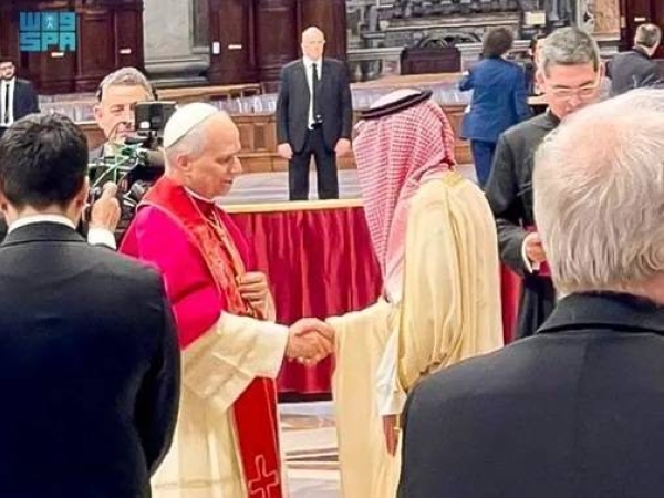 Minister of State for Foreign Affairs, Cabinet Member, and Climate Envoy Adel Al-Jubeir attends the inauguration ceremony of the new Pope Leo XIV in Rome on Sunday.
