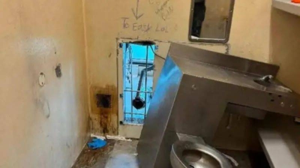 The sheriff's office said the inmates escaped by removing a toilet, as well as some metal bars behind it