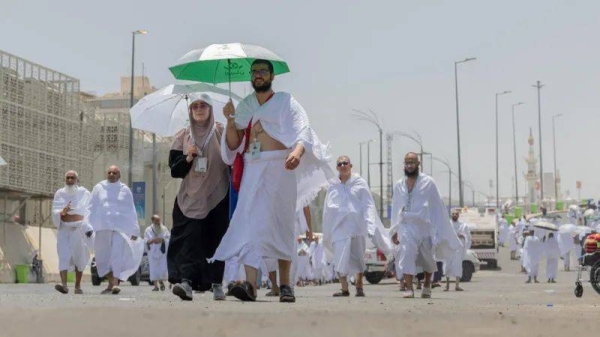 Saudi authorities have urged pilgrims to follow strict guidelines to mitigate the effects of the intense heat, including using umbrellas