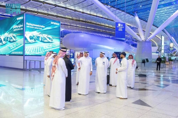 Minister of Transport and Logistics Saleh Al-Jasser during an inspection tour of King Abdulaziz International Airport in Jeddah on Sunday.


