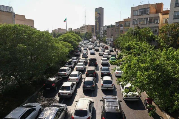 Long lines of cars have been seen on the main roads out of Tehran in recent days