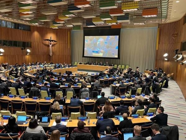 Saudi Arabia’s Permanent Representative to the United Nations Ambassador Abdulaziz Al-Wasel, and his French counterpart Ambassador Jérôme Bonnafont jointly chaired the first briefing session for UN member and observer states with regard to the UN conference on Palestine (File photo).

