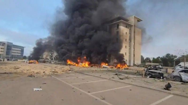 Fires burning close to Microsoft’s offices in Beersheba, southern Israel