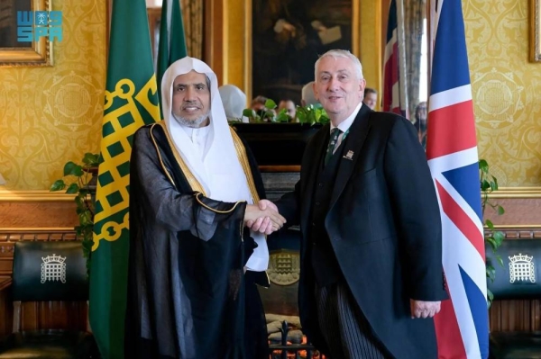 UK House of Commons Speaker Sir Lindsay Hoyle receives Muslim World League Secretary General Dr. Mohammad Al-Issa in London.
