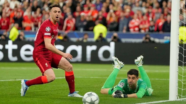 Liverpool's Diogo Jota during the Champions League final match between Liverpool and Real Madrid at the Stade de France in Saint Denis, 28 May 2022