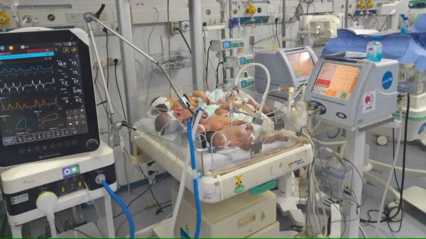 This image was shared on social media by Dr. Fadel Naim, the director of a hospital in northern Gaza.