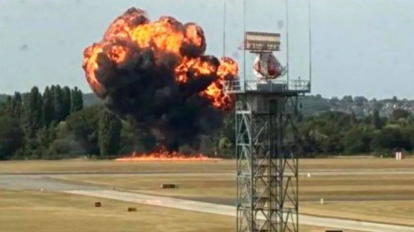A family, who waved as the plane took off, said they witnessed a huge fireball coming from the site of the incident
