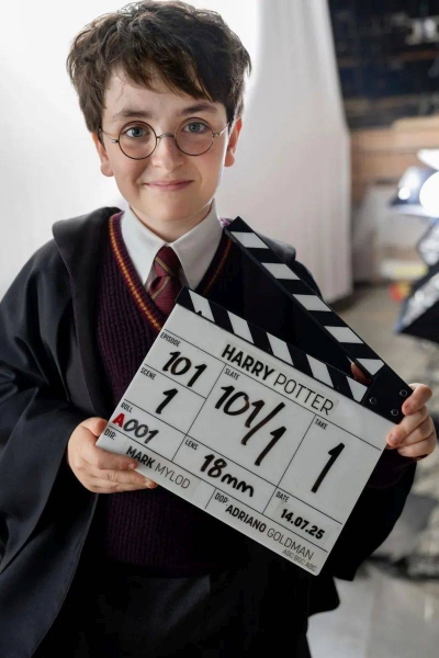 Scottish actor Dominic McLaughlin was pictured in costume as Harry Potter for the first time as production began