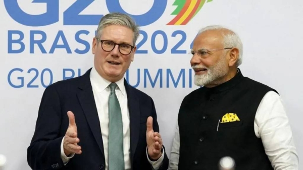 Prime Minister Modi will hold talks with his UK counterpart Kier Starmer on Thursday