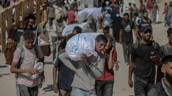 About 90% of Gaza's 2.1 million people have been displaced, some repeatedly, and are living in overcrowded and dire conditions. Humanitarian groups and UN officials say many are starving