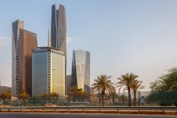 Riyadh roads and streets are filled with ornamental trees on both sides of the road, downtown, Riyadh skyline, King Abdullah Financial District, Saudi Arabia