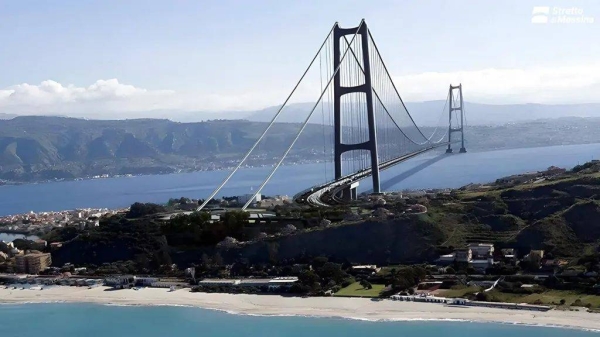 A rendering of the bridge by the Messina Strait company