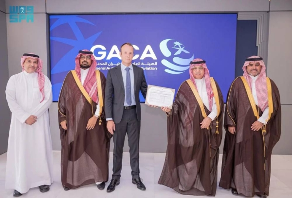 The General Authority of Civil Aviation (GACA) announced the granting of a foreign operator certificate to VistaJet to operate on-demand private flights domestically in Saudi Arabia.