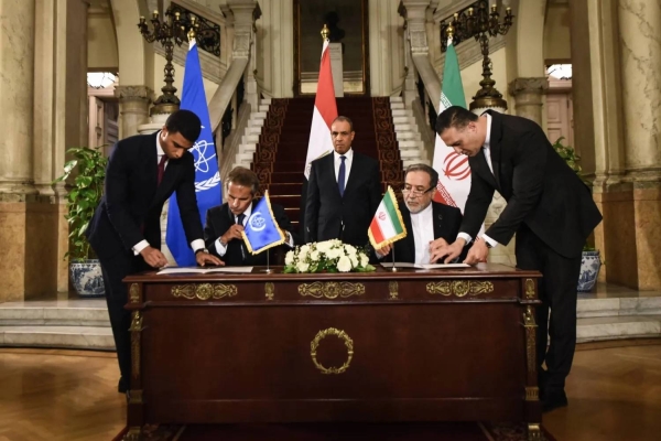 Iran and IAEA signed the agreement in Cairo on Tuesday following a tripartite meeting among Egyptian Foreign Minister Badr Abdelatty, his Iranian counterpart Abbas Araghchi and IAEA Director General Rafael Grossi.