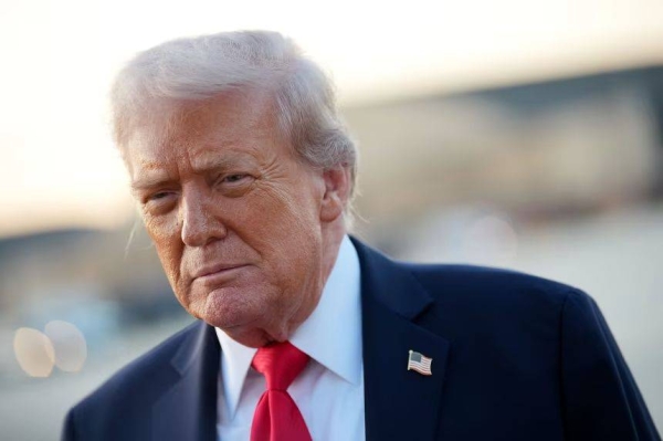 President Donald Trump speaks to reporters after stepping off Air Force One at Joint Base Andrews, Maryland, on September 7, 2025