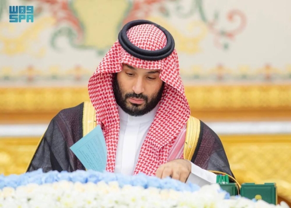 Crown Prince and Prime Minister Mohammed bin Salman chairs the Cabinet session in Riyadh on Tuesday.
