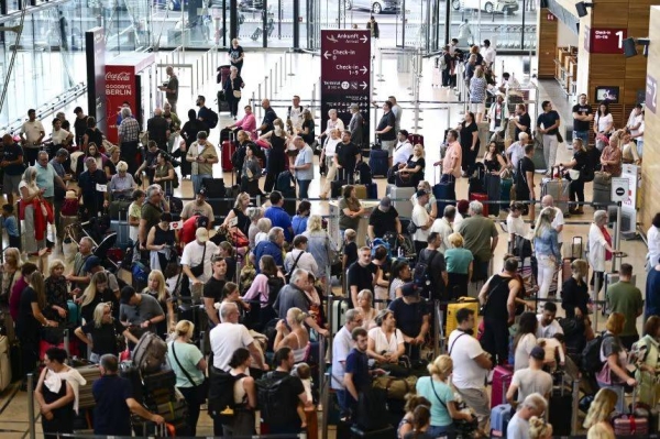 Passengers queued for hours after cyber-related disruption hit automated check-in and baggage drop systems