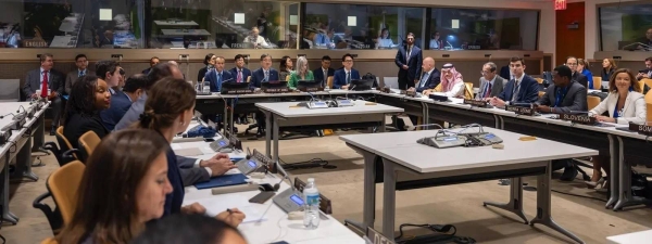 Saudi Minister of Foreign Affairs Prince Faisal bin Farhan attends the ministerial-level meeting of the Arab Summit Troika in New York on Thursday.