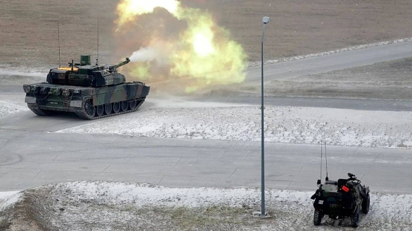 A military exercise at a military camp near Reims, in 2018